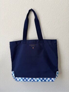Bath & Body Works Navy Blue Gingham Trim Tote
